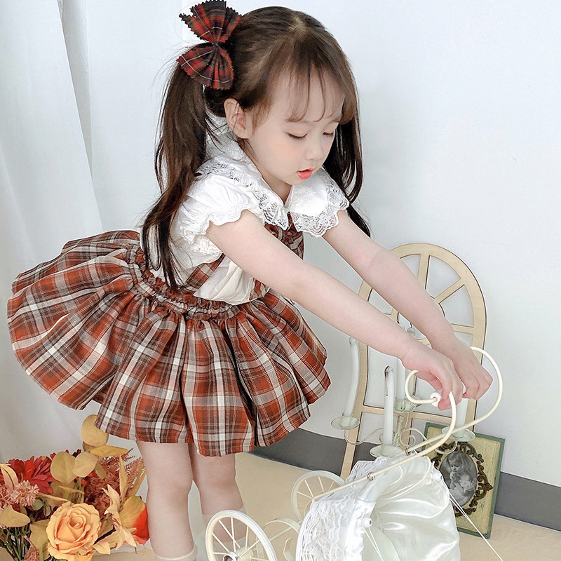 66 Princess girl skirt jk Tutu girl skirt Summer strap skirt Baby children short skirt Pleated skirt