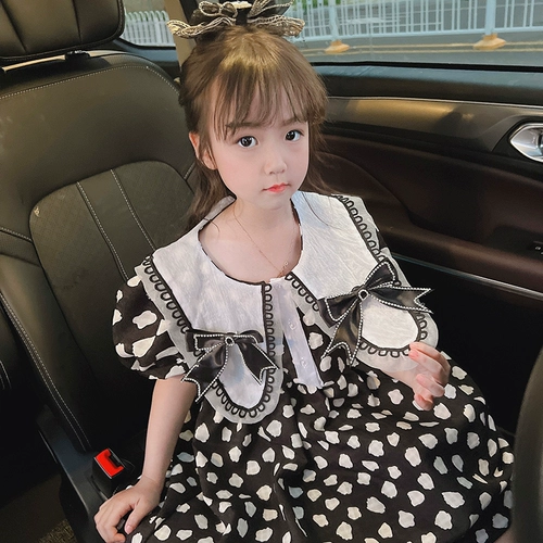 Шифоновое платье для принцессы, детская юбка, летняя летняя одежда, детская одежда, цветочный принт, коллекция 2022, в западном стиле