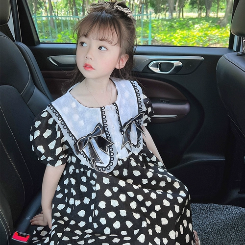 Шифоновое платье для принцессы, детская юбка, летняя летняя одежда, детская одежда, цветочный принт, коллекция 2022, в западном стиле