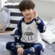 Pyjama Boy Teen 12-18 tuổi Học sinh trung học cơ sở Mùa đông 15 Flannel Big Boy 13 Dịch vụ tại nhà dày đồ lót nam