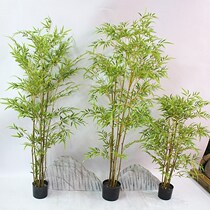 Simulation bamboo floor fake bamboo living room new Chinese Zen green plant potted decoration large plant decorative bonsai