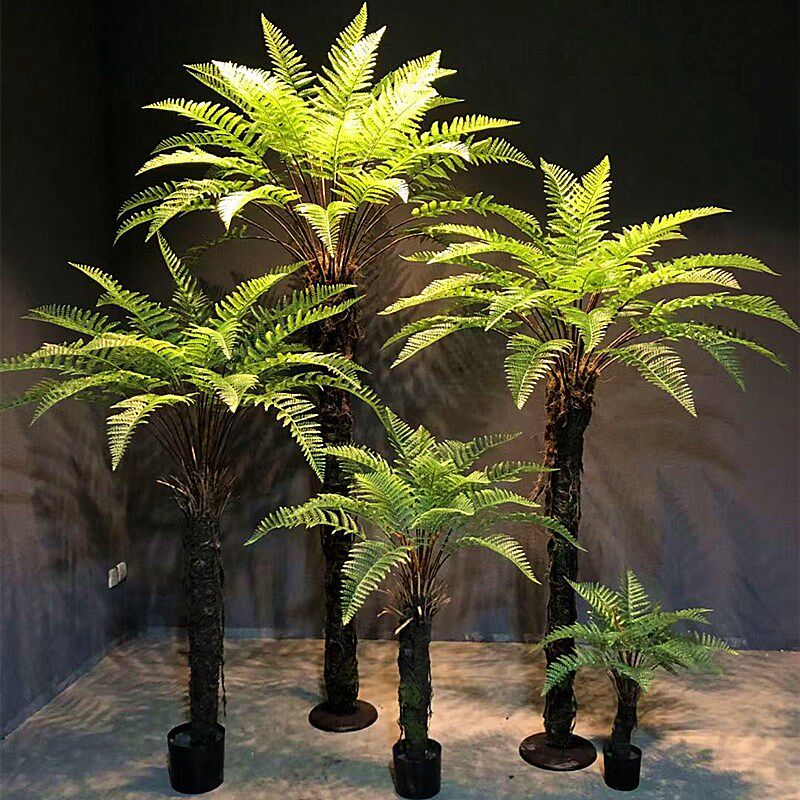 Simulation of New Zealand silver fern tree bonsai potted hotel shopping mall landscaping green plant fake tree decoration decoration ferns