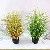 Popular simulation cattail grass foxtail reed grass indoor dry scene decoration clustered plants shrub landscaping decoration set