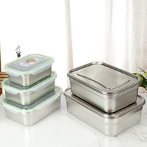 304 stainless steel lunch box with lid preservation box Kitchen storage box Rectangular food sample box sealed lunch box