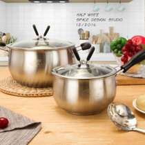  304 Stainless steel soup pot milk pot instant noodles pot baby food supplement pot mini milk pot induction cooker cooking pot universal