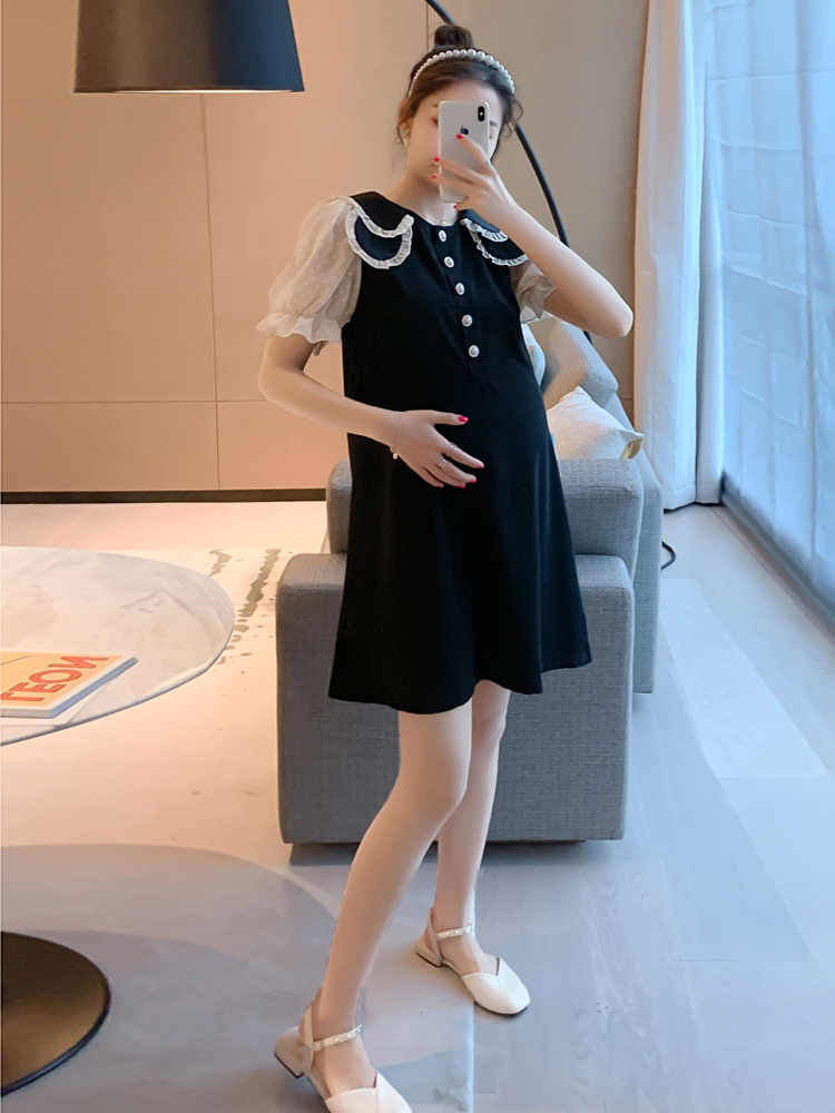 Pregnancy maternity dress 2021 new summer dress foreign dress Korean version large size short sleeve blouses not to be overshaded summer dresses
