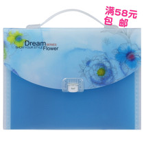 KINARY DC1402 13 grid A4 light color flower organ bag Data file storage bag