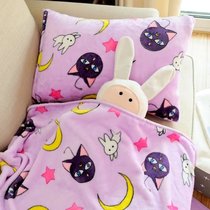 Autumn Winter Cute Cartoon Beauty Teen Rutina Cat Flannel Air Conditioning Blanket Pillowcase Bed Linen Summer Cover Blanket Blanket