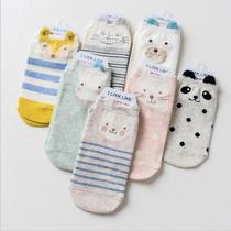 Spring Summer New Products Women Socks Full Cotton Cute Cartoon Animal Paradise Lady Boat Socks Straight Socks Pure Cotton Socks