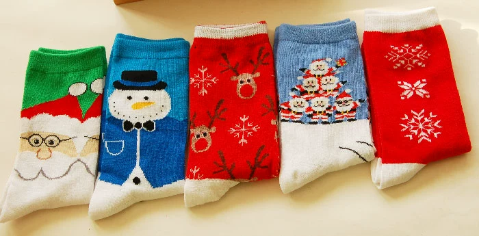 10 đôi phim hoạt hình dễ thương Santa Claus vớ cha mẹ trẻ em dày lên terry ấm vớ nữ vớ trong ống