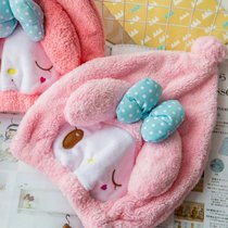 Cute Cartoon Pink Teenage Girl Hearts Girl Sabsorbent Dry Hair Towel Dry Hair Hat Sleeping Hat Bath Cap