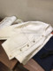 This beautiful, amazing level!! Y single~ Heavy industry round neck bright line white denim short jacket for women Autumn