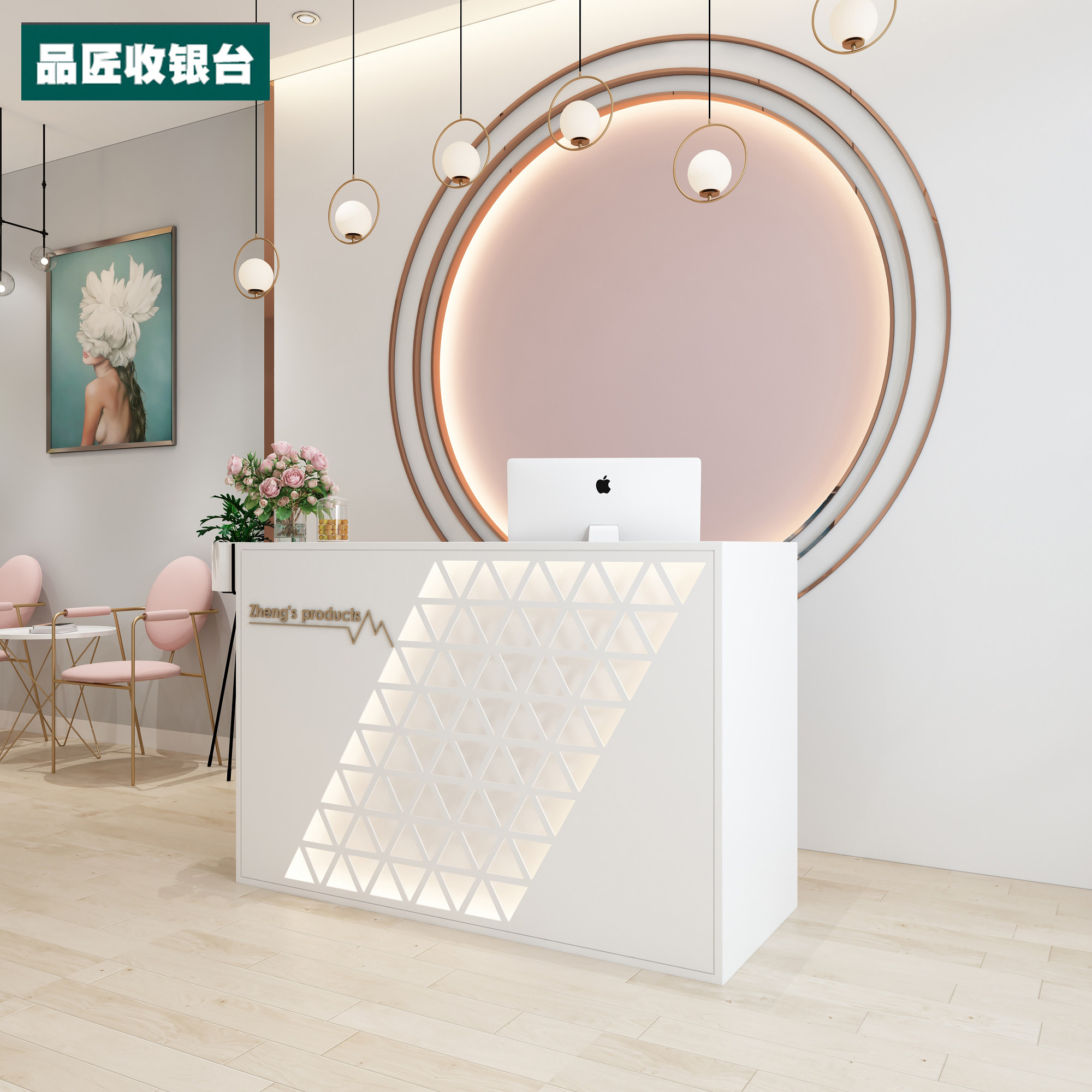 Nordic Cashier Counter Shop Small Clothing Shop Counter Minimalist Milk Tea Shop Bar Table Beauty Institute Front Desk Reception Desk Desk