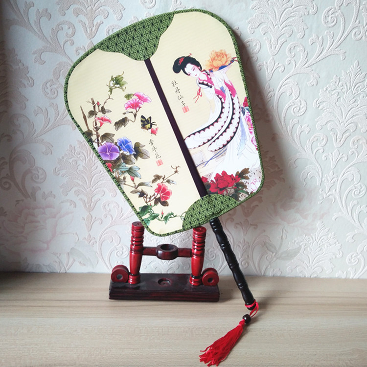 Palace fan Chinese style double-sided palace fan classical square fan spring, summer, autumn and winter plum orchid bamboo chrysanthemum four beauties banana fan