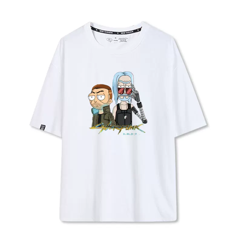 Sibubu 2077 игровая периферия охранники Рик и Моди объединённая короткий рукав футболки летний мужской полурасправленный рукав
