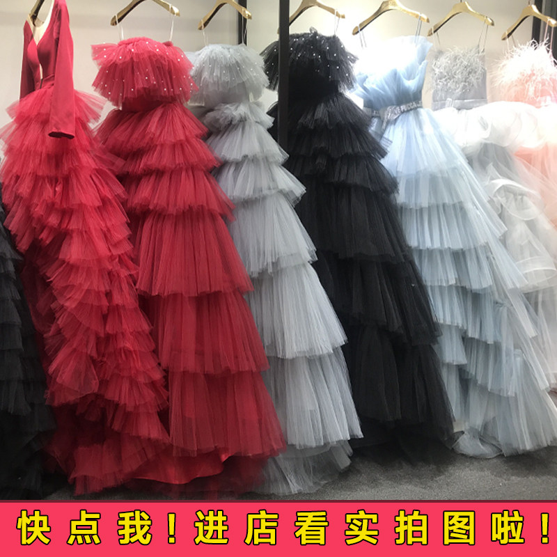 New photo studio theme wedding dress street shoot couple photography puffy dress dress location tour photo tailed dress