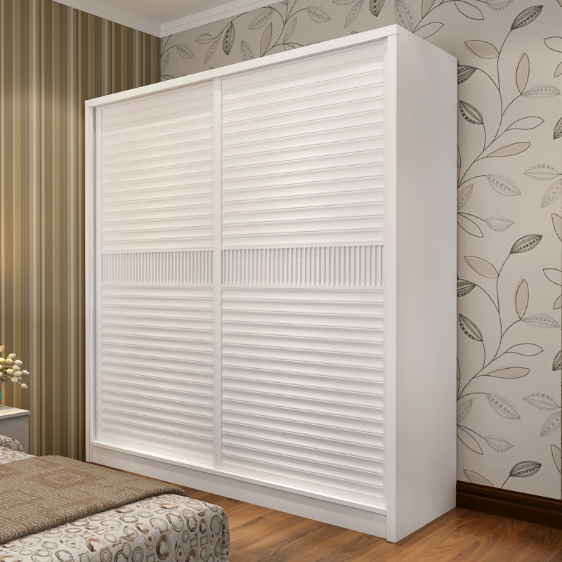 Wardrobe sliding door simple modern economy type large wardrobe bedroom overall sliding assembly rental housing cabinets