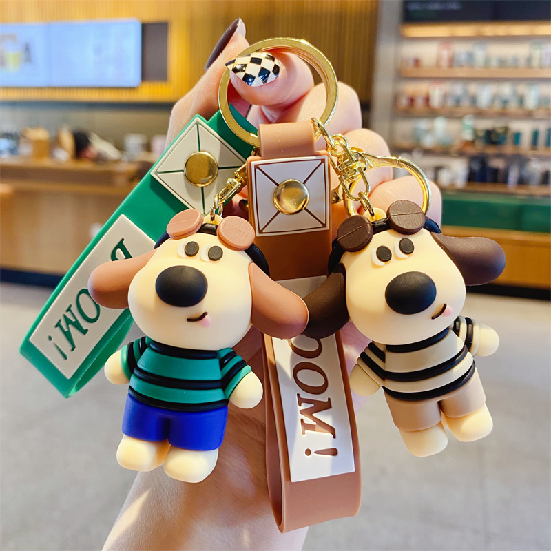 Cartoon Cute Boss Dog Keychain for Women, Exquisite Doll Keychain, Car Key, Student Backpack Pendant