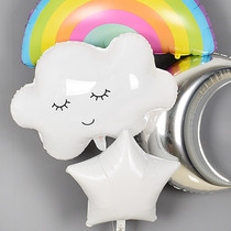 ins wind white smile clouds aluminium film Balloon Rainbow Cloud balloons Childrens birthday party Decorative Arrangement