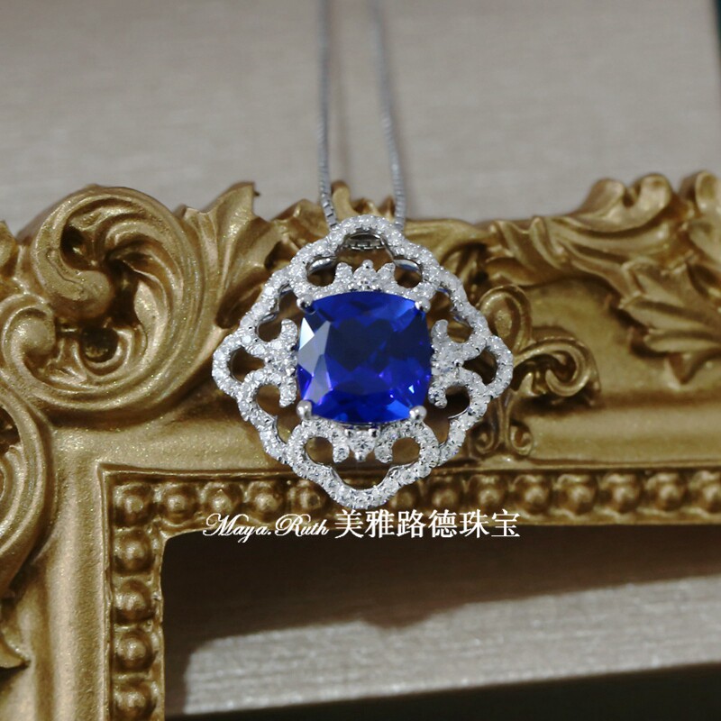 轻奢公主方蓝宝石项链适合什么场合佩戴?-颈饰-淘宝百科网