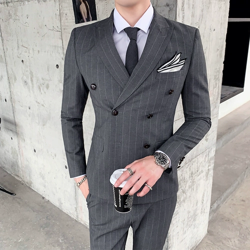 Комплект, пиджак классического кроя для отдыха, свадебное платье, в корейском стиле, облегающий крой