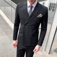 SJXZ1012-SJT807 Черный набор из трех частей (костюм+жилет+брюки)