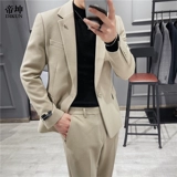 Трендовый комплект, черный классический костюм для отдыха, мужской пиджак классического кроя, изысканный стиль, облегающий крой