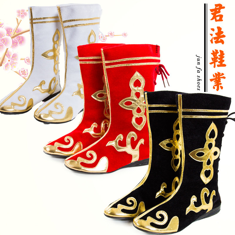 Ethnic dance Mongolian dance shows men's and women's boots Xinjiang boots Tibetan boots Monkey King children's catwalk drum shoes