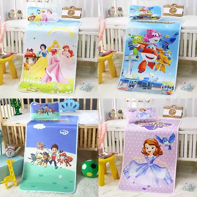Kindergarten mat Baby summer soft mat Children's cartoon ice silk mat Newborn baby bed mat breathable