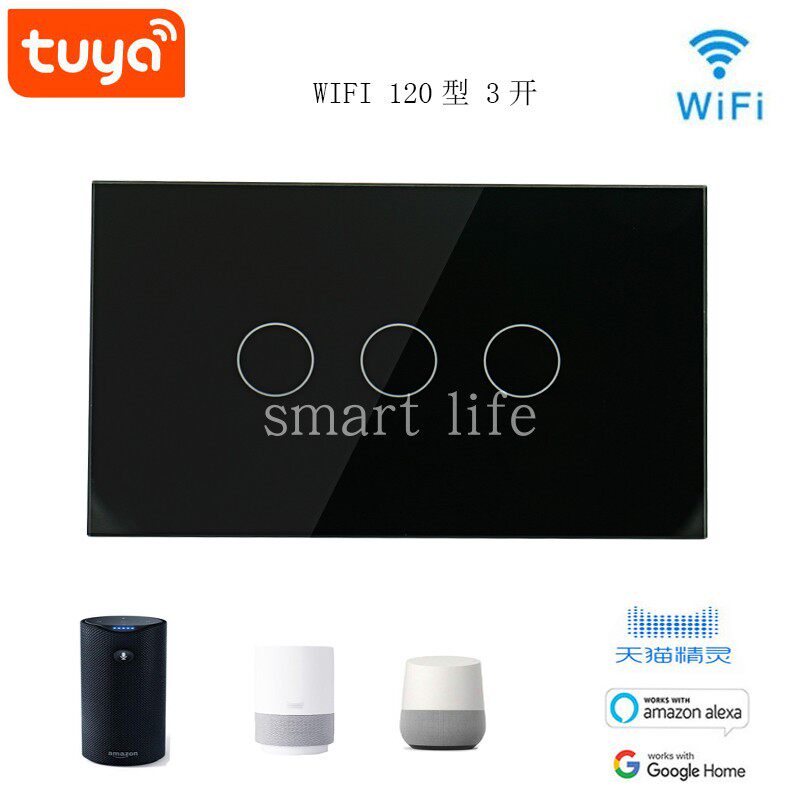 Tuya Solution WiFi Smart Wall Switch Rules support Googlehome Alexa Tmall Spirit Voice