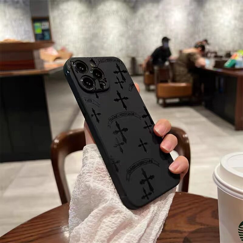 Trendy cross-shaped case suitable for Apple iPhone 17/16e/15pro Max, iPhone 14 Pro, new XS Max, creative design, couple/couple/mini, drop-proof, niche design, unisex, personalized.