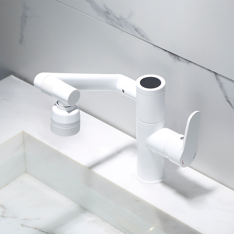 Linda bathroom copper body pull-out faucet sitting hot and cold water basin faucet bathroom faucet can be lifted