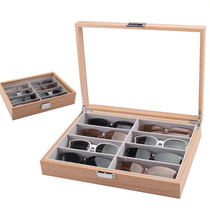 rosewood glasses storage box multi-grid large-capacity sunglasses sunglasses box 8-grid glasses display stand dustproof