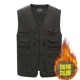 Mùa thu và mùa đông cộng với áo vest cotton dày nam vest ngoài trời chụp ảnh câu cá nhiều túi trung niên vest dụng cụ vest áo lông vũ