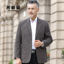 Spring and autumn clothing middle-aged mens suit jacket business leisure single middle-aged and elderly suit plus size father clothing mens coat