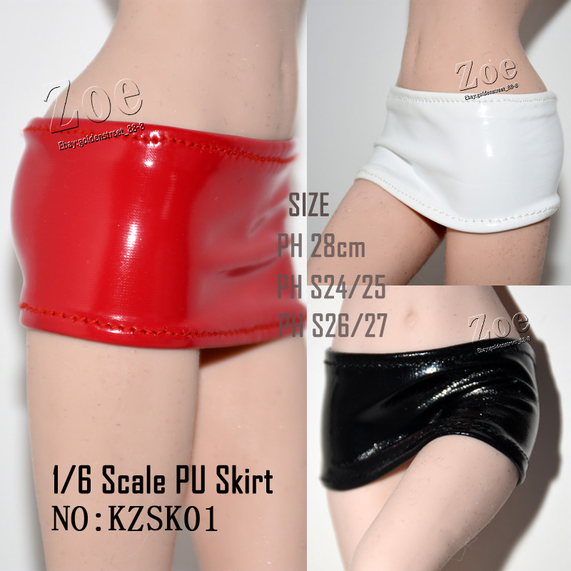 1 6 female soldier TBLeague phicen leather skirt female soldier miniskirt KZSK01