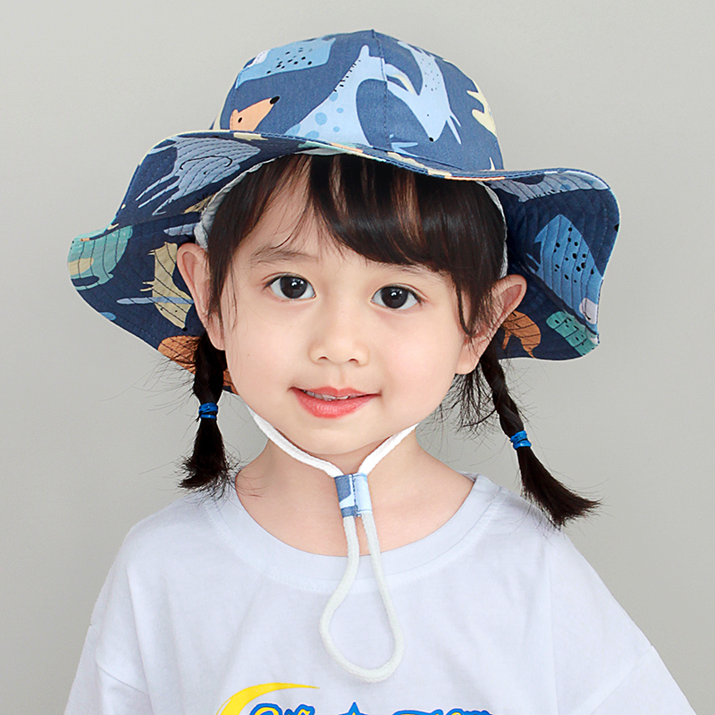 Male and female child baby hat fisherman hat Spring-autumn-thin child sunhat baby basin hat child sunscreen hat summer