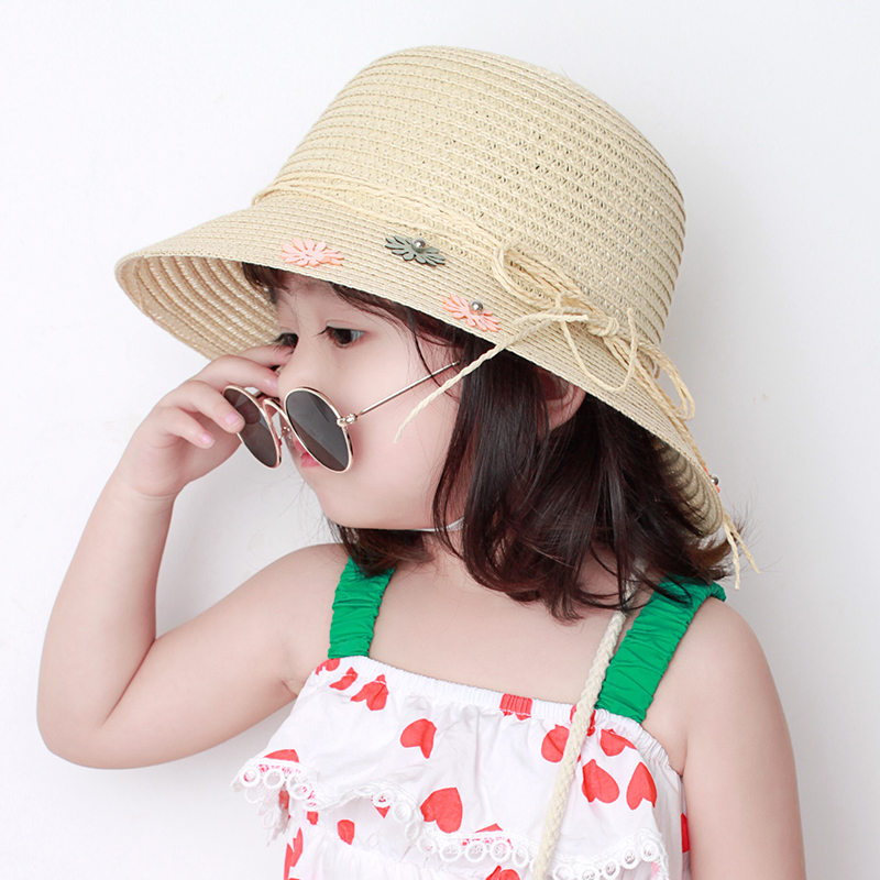 Baby girl sun hat spring and autumn sun hat girls beach hat princess straw hat children's hat sun hat fisherman hat