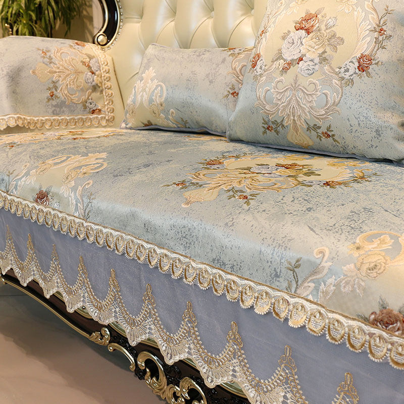 Eurostyle sofa cushion upscale luxury non-slip Four Seasons universal light lavish high-end leather sofa seat cover Winter-Taobao