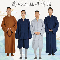 Monks short coat summer thin breathable gown suit monks long coat ice silk cotton and linen monk monk