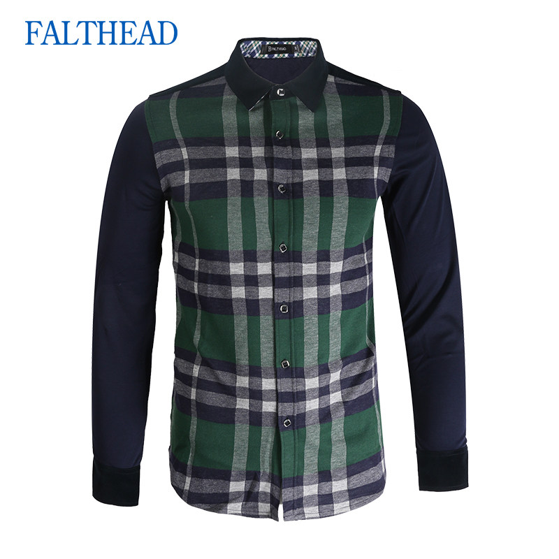 Fairfat New Arrival Long-sleeved Knitted Shirt Men's Plaid Tencel Wool Blended Middle-aged and Young Fashion Casual