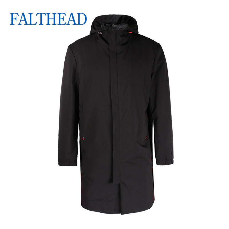 Fairfat mid-length windbreaker men's spring and autumn hooded slim fit young and middle-aged fashion casual FD182FY010