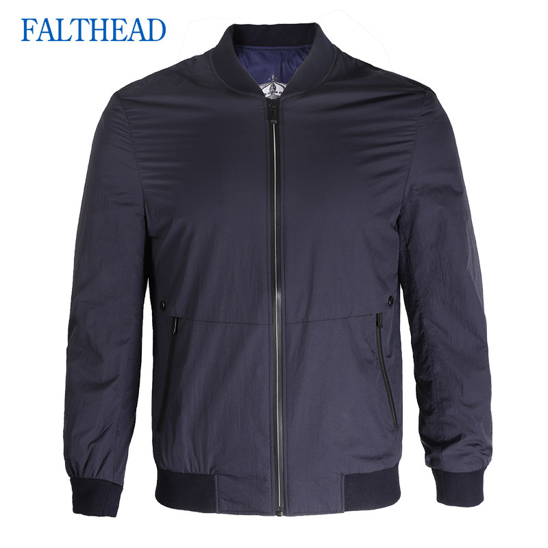 Fairfax baseball collar jacket men's spring and autumn models fashion casual thick middle-aged youth slim black blue