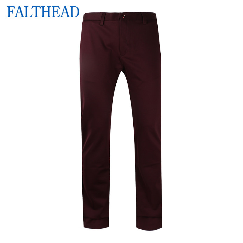 Fairfat Casual Pants Men's New Arrival Mid-waist Middle-aged Thin Section Summer Elastic Wine Red Business Fashion