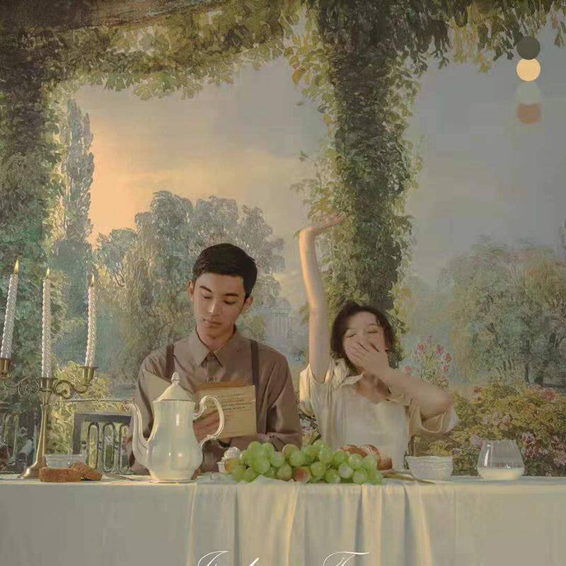 Photo studio oil painting landscape hand-painted background pure handmade boutique wedding floral background wall photography inkjet photography cloth