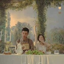 Shadow Building Oil Painting Scenery Hand-painted Background Pure Handmade Boutique Wedding Dress Floral Background Wall Photography Spray-painted Photographic Cloth