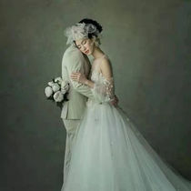 Movie House Wedding Dress Themed Handpainted Background Pure Handmade Boutique Painting Art Background Cloth Write Real Photography Spray-painted Photographic Cloth