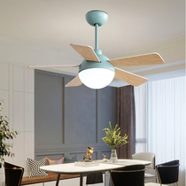 Nordic ceiling fan lamp modern simple frequency conversion electric fan chandelier home silent living room dining room bedroom children's wind