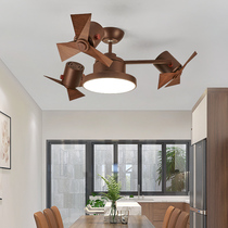 Creative Nordic Restaurant Living Room Bedroom Fan Lamp Modern Simple Light Luxury Tmall Genie Intelligent Shake Head Fan Lamp
