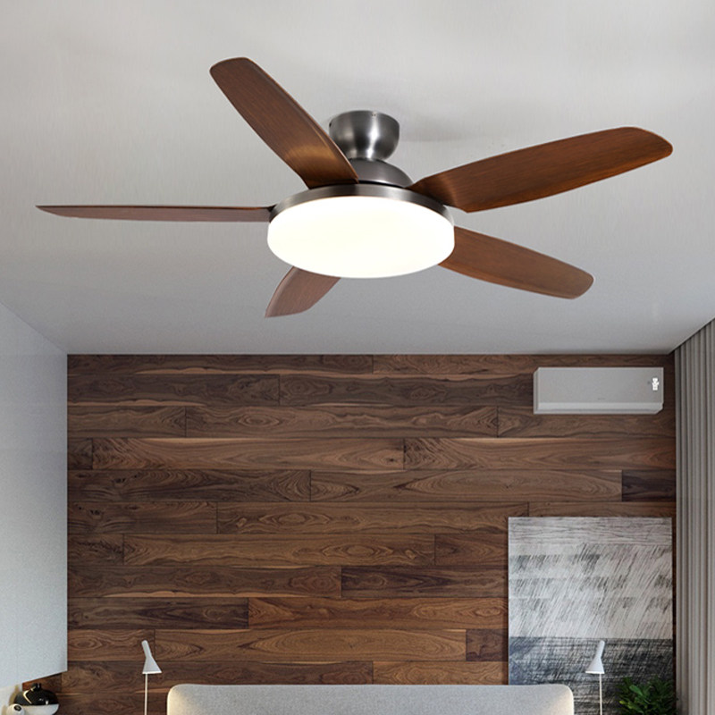 Nordic minimalist suction ceiling ceiling fan light dining room Living room ceiling fan lamp frequency conversion LED bedroom lamp muted energy saving ceiling fan lamp